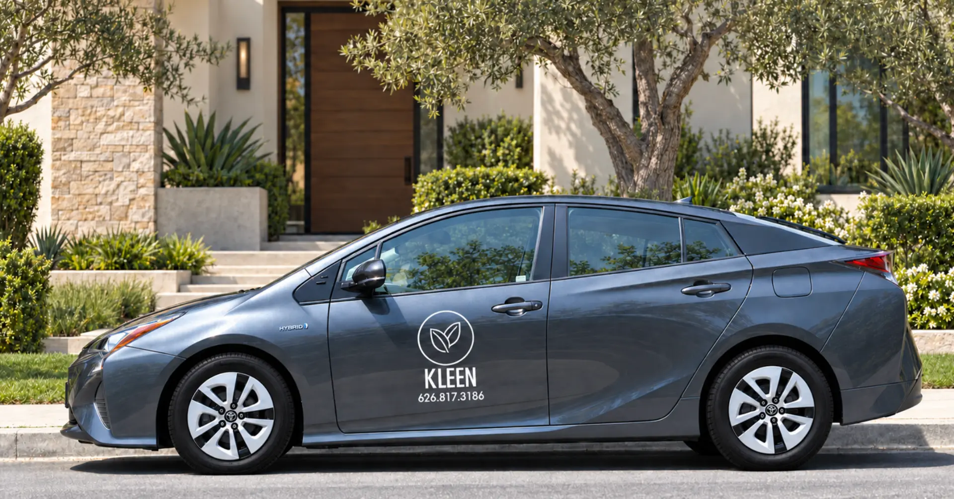 Kleen service vehicle parked outside a client site